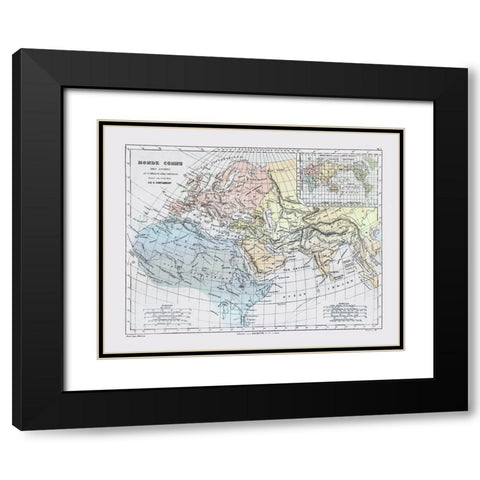 World Second Century AD - Cortambert 1880 Black Modern Wood Framed Art Print with Double Matting by Cortambert