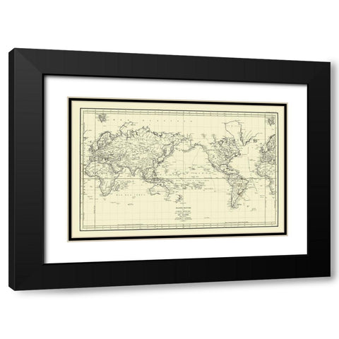 La Perouse Australia Expedition - 1785 Black Modern Wood Framed Art Print with Double Matting by Unknown