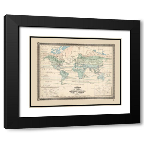 Minerals World - Johnson 1870 Black Modern Wood Framed Art Print with Double Matting by Johnson