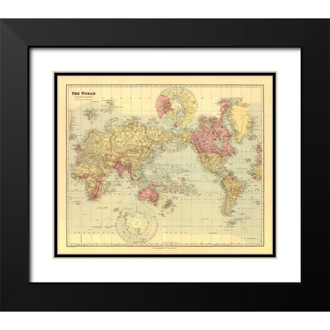 British Possessions World - Stanford Black Modern Wood Framed Art Print with Double Matting by Stanford