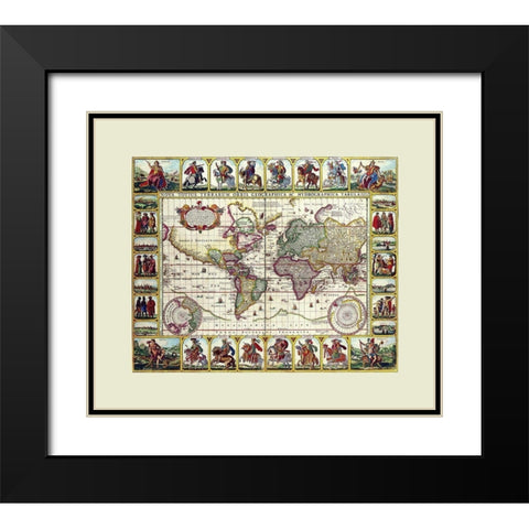 World - Piscator Black Modern Wood Framed Art Print with Double Matting by Piscator
