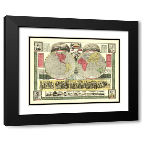 World One View - Phelps 1847 Black Modern Wood Framed Art Print with Double Matting by Phelps