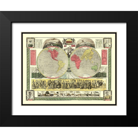 World One View - Phelps 1847 Black Modern Wood Framed Art Print with Double Matting by Phelps
