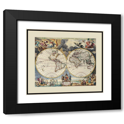 World - Loon Black Modern Wood Framed Art Print with Double Matting by Loon