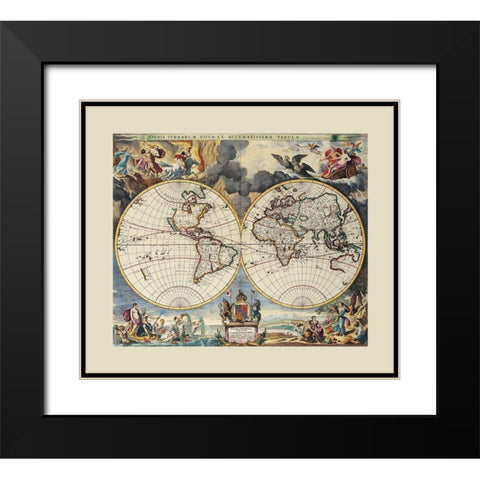 World - Loon Black Modern Wood Framed Art Print with Double Matting by Loon