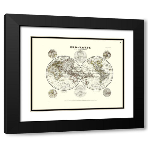 World - Meyer Black Modern Wood Framed Art Print with Double Matting by Meyer