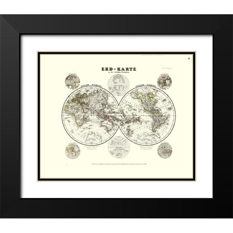 World - Meyer Black Modern Wood Framed Art Print with Double Matting by Meyer