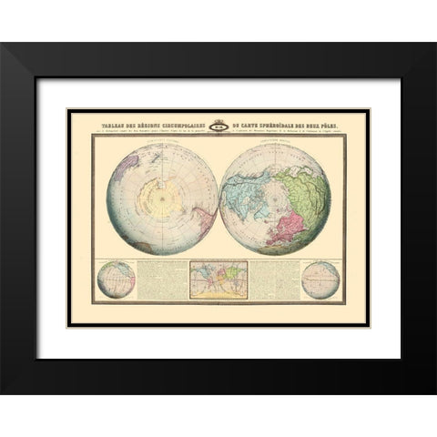 Polar Regions Black Modern Wood Framed Art Print with Double Matting by Unknown