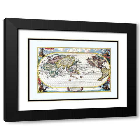 European Principal Navigations Black Modern Wood Framed Art Print with Double Matting by Unknown
