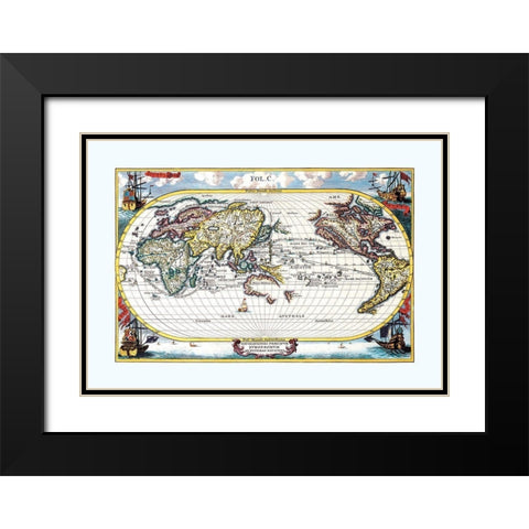 European Principal Navigations Black Modern Wood Framed Art Print with Double Matting by Unknown