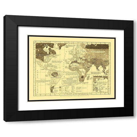 Inhabited World Religion - Woodbridge 1821 Black Modern Wood Framed Art Print with Double Matting by Woodbridge