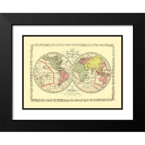 Globular Projection - Desilver 1856 Black Modern Wood Framed Art Print with Double Matting by Desilver