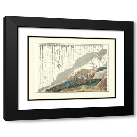 Physical Geography World - Black Black Modern Wood Framed Art Print with Double Matting by Black