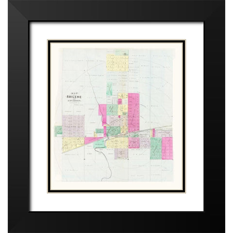 Abilene Kansas - Everts 1887 Black Modern Wood Framed Art Print with Double Matting by Everts