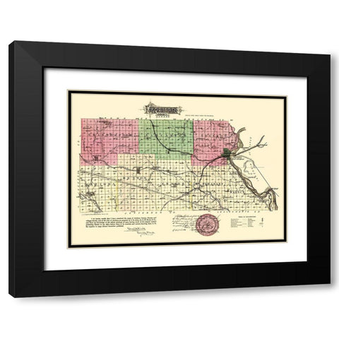 Atchison Kansas - Everts 1887 Black Modern Wood Framed Art Print with Double Matting by Everts