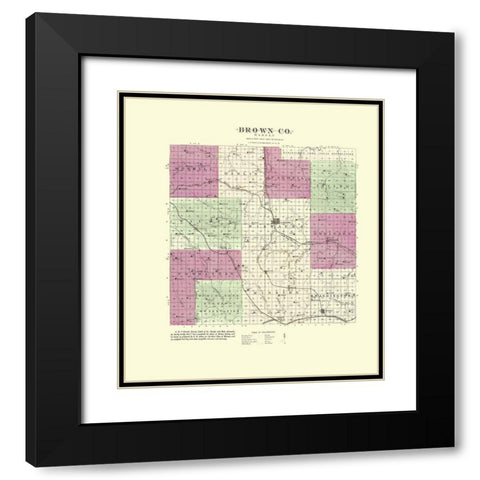 Brown Kansas - Everts 1887 Black Modern Wood Framed Art Print with Double Matting by Everts