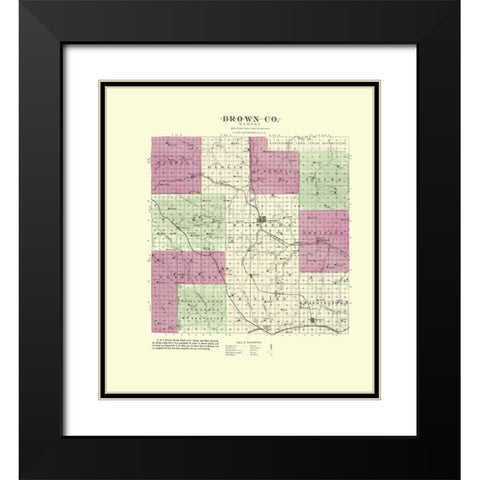 Brown Kansas - Everts 1887 Black Modern Wood Framed Art Print with Double Matting by Everts