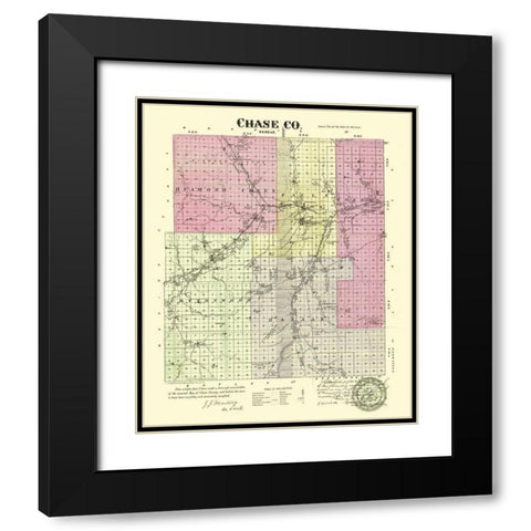 Chase Kansas - Everts 1887 Black Modern Wood Framed Art Print with Double Matting by Everts