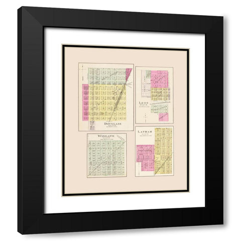 Douglass, Leon, Latham, Wingate Kansas Black Modern Wood Framed Art Print with Double Matting by Everts
