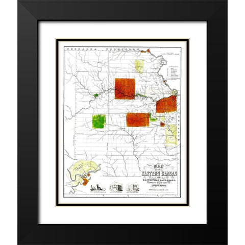 Kansas Eastern - Jewett 1856 Black Modern Wood Framed Art Print with Double Matting by Jewett