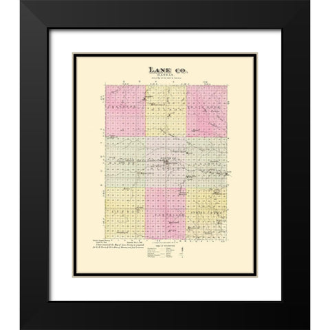 Lane Kansas - Everts 1887 Black Modern Wood Framed Art Print with Double Matting by Everts