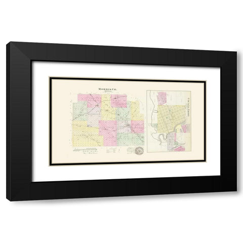 Morris Kansas - Everts 1887 Black Modern Wood Framed Art Print with Double Matting by Everts