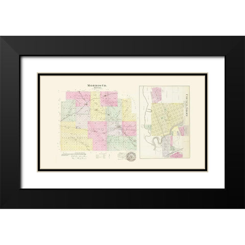 Morris Kansas - Everts 1887 Black Modern Wood Framed Art Print with Double Matting by Everts