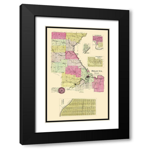 Riley Kansas - Everts 1887 Black Modern Wood Framed Art Print with Double Matting by Everts