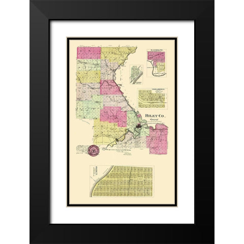 Riley Kansas - Everts 1887 Black Modern Wood Framed Art Print with Double Matting by Everts
