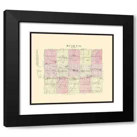 Rush Kansas - Everts 1887 Black Modern Wood Framed Art Print with Double Matting by Everts