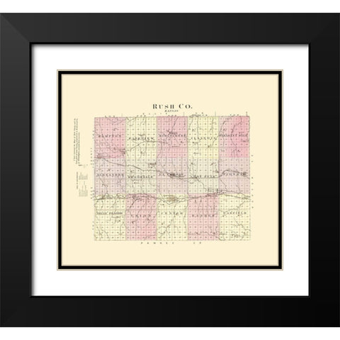 Rush Kansas - Everts 1887 Black Modern Wood Framed Art Print with Double Matting by Everts
