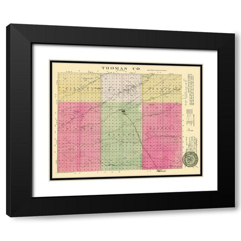 Thomas Kansas - Everts 1887 Black Modern Wood Framed Art Print with Double Matting by Everts
