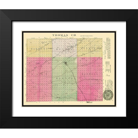 Thomas Kansas - Everts 1887 Black Modern Wood Framed Art Print with Double Matting by Everts
