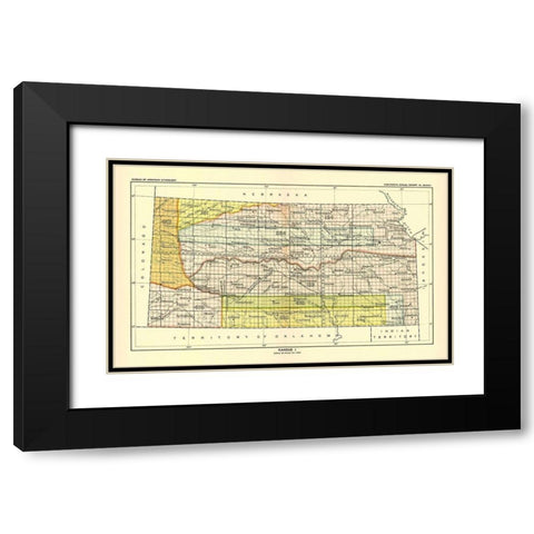 Kansas - Bureau of American Ethnology 1896 Black Modern Wood Framed Art Print with Double Matting by Bureau of American Ethnology