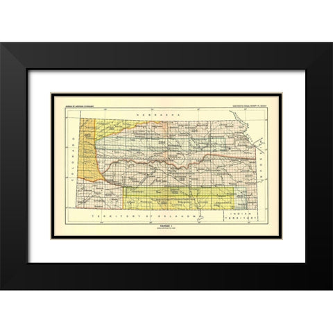 Kansas - Bureau of American Ethnology 1896 Black Modern Wood Framed Art Print with Double Matting by Bureau of American Ethnology