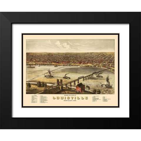 Louisville Kentucky - Ruger 1876 Black Modern Wood Framed Art Print with Double Matting by Ruger