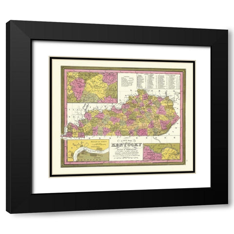 Kentucky - Mitchell 1846 Black Modern Wood Framed Art Print with Double Matting by Mitchell