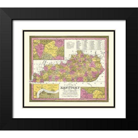 Kentucky - Mitchell 1846 Black Modern Wood Framed Art Print with Double Matting by Mitchell