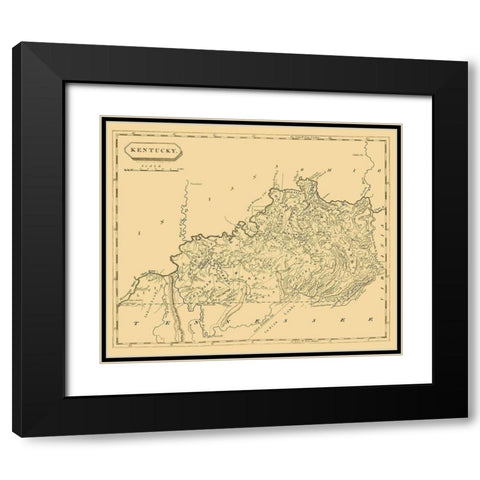 Kentucky - Conrad 1804 Black Modern Wood Framed Art Print with Double Matting by Conrad