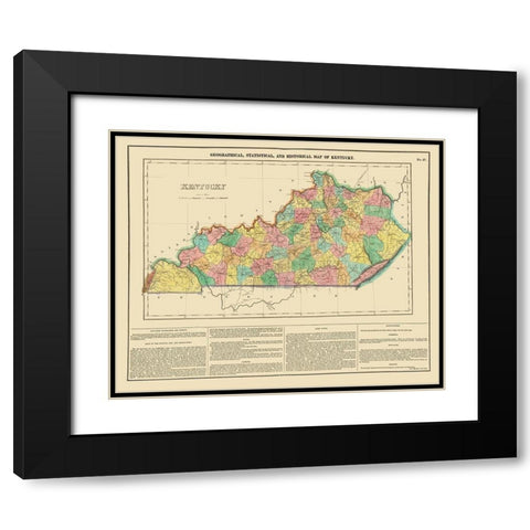 Kentucky - Carey 1822 Black Modern Wood Framed Art Print with Double Matting by Carey