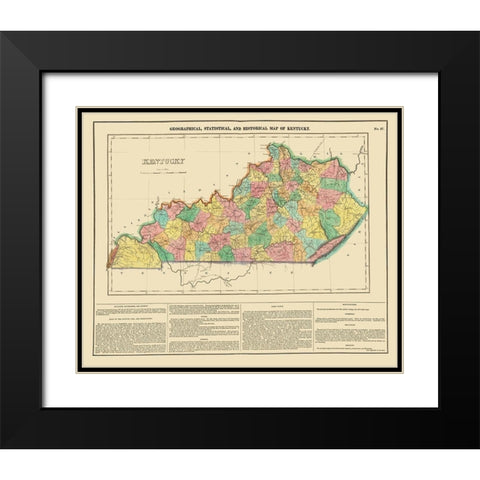 Kentucky - Carey 1822 Black Modern Wood Framed Art Print with Double Matting by Carey