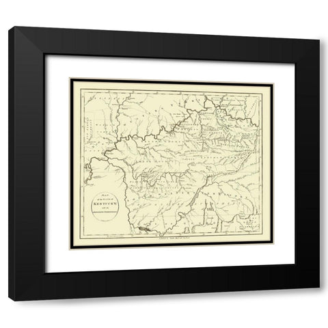 Kentucky - Smith 1795 Black Modern Wood Framed Art Print with Double Matting by Smith