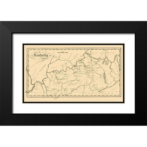 Kentucky - Palmer 1812 Black Modern Wood Framed Art Print with Double Matting by Palmer