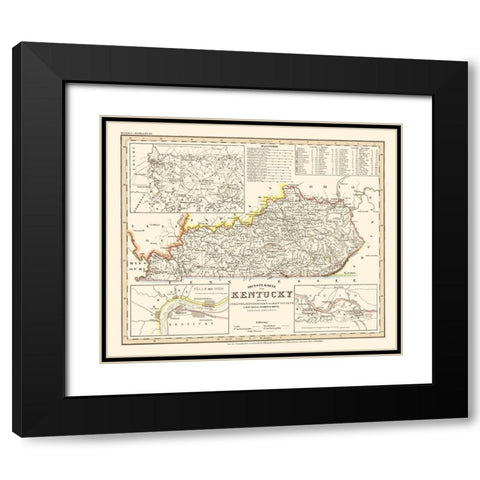 Kentucky -  1845 Black Modern Wood Framed Art Print with Double Matting by Erklarung