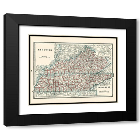 Kentucky, Tennessee - Rathbun 1893 Black Modern Wood Framed Art Print with Double Matting by Rathbun