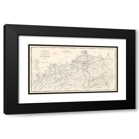 Kentucky Railroads- Hoeing 1891  Black Modern Wood Framed Art Print with Double Matting by Hoeing