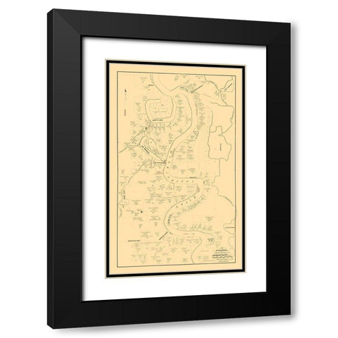 Carrol Parish Louisiana - McFarland 1860  Black Modern Wood Framed Art Print with Double Matting by McFarland