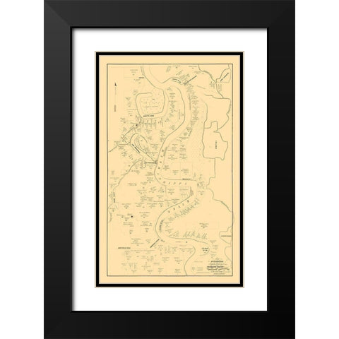 Carrol Parish Louisiana - McFarland 1860  Black Modern Wood Framed Art Print with Double Matting by McFarland