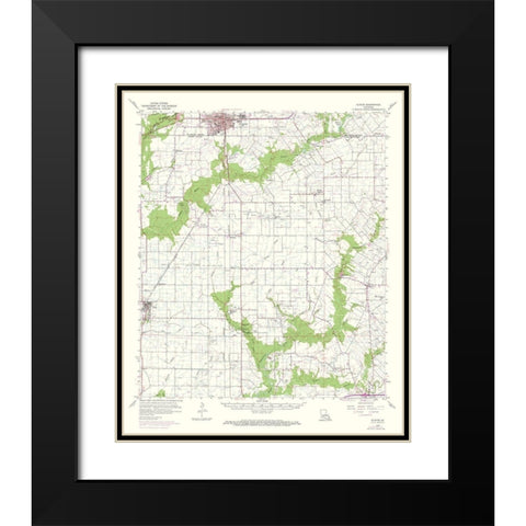 Eunice Louisiana Quad - USGS 1959 Black Modern Wood Framed Art Print with Double Matting by USGS