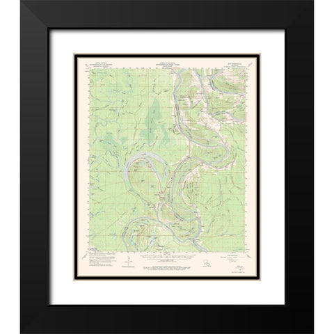 Eva Louisiana Quad - USGS 1960 Black Modern Wood Framed Art Print with Double Matting by USGS